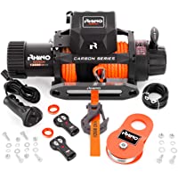 Rhino - Cabrestante eléctrico (12 V- cuerda sintética-cuerda de plástico- con mando a distancia e interruptor manual- 13…